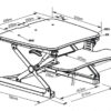 Small Size Line Drawing Arise Deskalator Sit or Stand desk