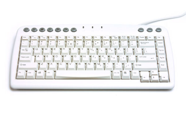 Q-Board Keyboard White Corded with Hot Keys