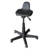 Ergonomic Black Ria Perching Stool with Glides