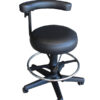 Black Dentist Stool with height adjustable arm rest