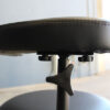 Black Dental Stool with chrome adjustable foot ring