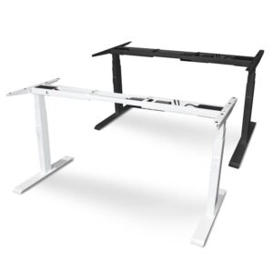 Elevate Electric Ergonomic Sit and Stand Desk Frames in Black and White