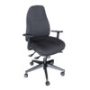 Orthopod Heavy Duty Office chair with arms and black stretch fabric