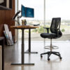 More space on your work desk with Vari Dual Monitor Arm