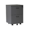 Ironestone look Pedestal with 2 Filing Drawers mobile with castors