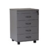 Rapid Worker Mobile Pedestal Ironstone with 4 Personal Drawers