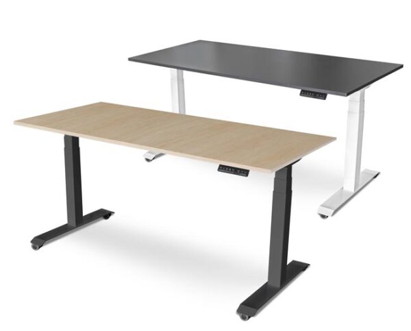 Elevate Sit and Stand Electric Height Adjustable Straight Desks with Castors