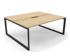 Stylish Deluxe Infinity Loop Leg Back to Back Desk for 2 people