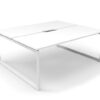Deluxe Infinity all white back to back Office desk for 2 with loop legs