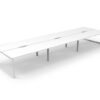 Infinity white office desk with loop back to sit 6 people back to back