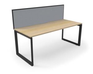 Infinity Deluxe Straight Office Desk with privacy screen and loop legs