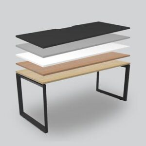 Choose your own desktop colour for the deluxe infinity straight desk