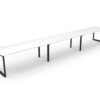 Loop Leg Infinity Deluxe Straight Desk with White Top and Black Frame for 3 People