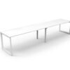 Stylish all white strong and durable 2 Person Desk with Loop Legs
