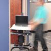 mobile computer cart and adjustable sit-stand desk in one