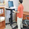 Mobile Computer Cart and desk with dual-wheel casters