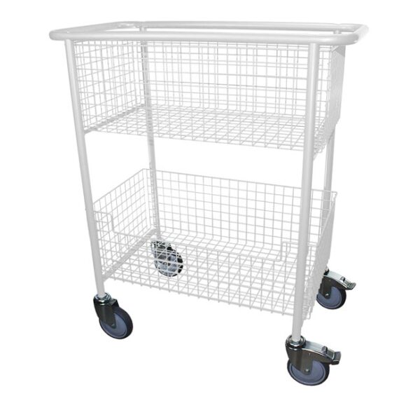 Wire basket trolley white