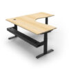 Height adjustable Corner Desk with Natural Oak Melamine Top