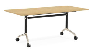 Typhoon Flip Table with locking castors and Oak wood look top