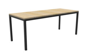 Strong and durable Rectangle Steel Frame Table in Natural Oak look