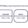 Compact Square Ergo and XL Seat Sizes Spark Chair