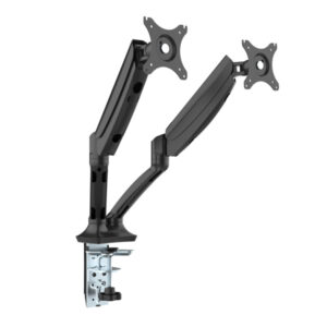 Black Dual Monitor Arm with Gas Spring
