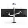Side by side LX Dual Monitor Arm with long pole