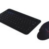 Black compact ergonomic Keyboard with stand groove