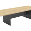 Stylish and strong 2 piece oak top and grey base meeting room table