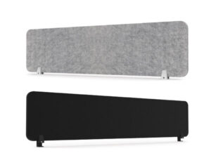 Grey and black desk mounted ECO panel privacy screens