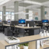 Add an eco screen to your desk to offer more privacy and noise reduction