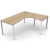 Corner Desk with Oak look Top and white profile legs Infinity Range