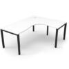 Office Corner Desk with black profile legs and white enviroboard Top