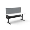 Boost Height Adjustable Desk with Black Frame, White Top and grey Screen