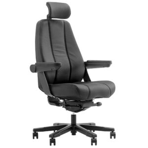 Ergonomic and comfortable heavy duty multi shift black leather chair Corsa