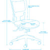 Heavy Duty Team Air 135 chair with Mesh Back Dimensions