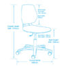 Lab 400 easy to clean chair with 5 star base and castors for mobility