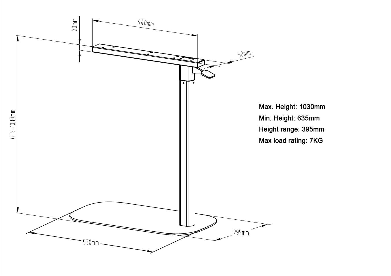 Eos Height Adjustable Side Table - Image 5